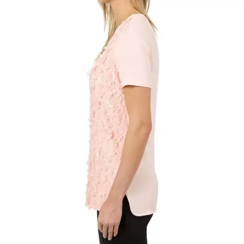 Badgley Mischka Badgley Mishka 3D Flower Short Sleeve Top