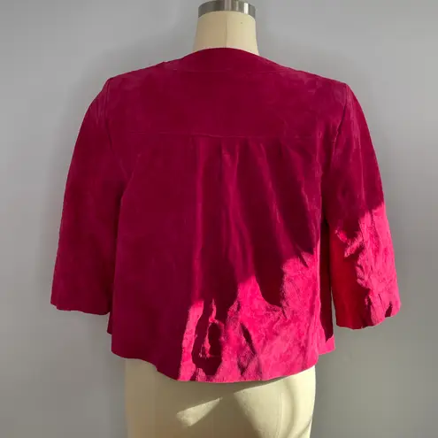 Yvonne Le Marie Capelet Short Leather Jacket- Single Button- Pink- Size 12