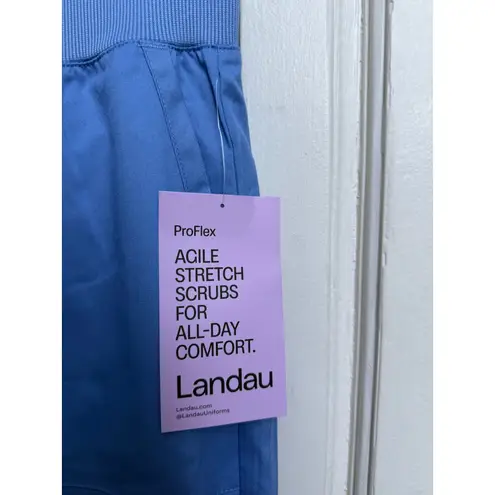 Landau ProFlex Agile Stretch Women's Scrub Pants Cargo Pockets Blue Size Medium