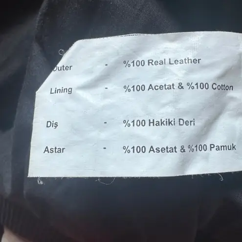 Tusso Grey 100% Leather Zippered Detailed Jacket Sz M Gray Size M