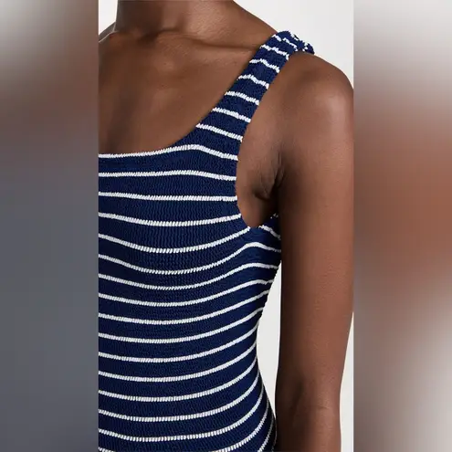 Hunza G Square Neck striped Swim One Piece, BRAND NEW, $255 Blue Size undefined