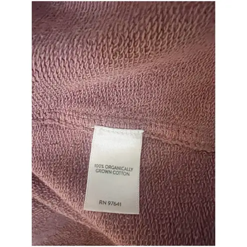 J. Jill Organic Cotton One Button Hoddef Sweater Pink Size Large Petite Terry