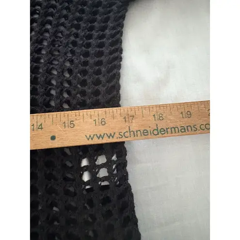 Zesica Open Knit Sweater Size S Black Crochet Cover Up Beach Witchy Goth Rave