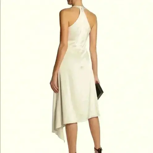 Halston Heritage Evening Collection Halter Satin Cream Dress Size 0