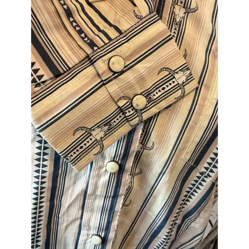 Cedar Rose Western Shirt Womens Large NWT Striped Rodeo Cowgirl Ox Pearl Snap