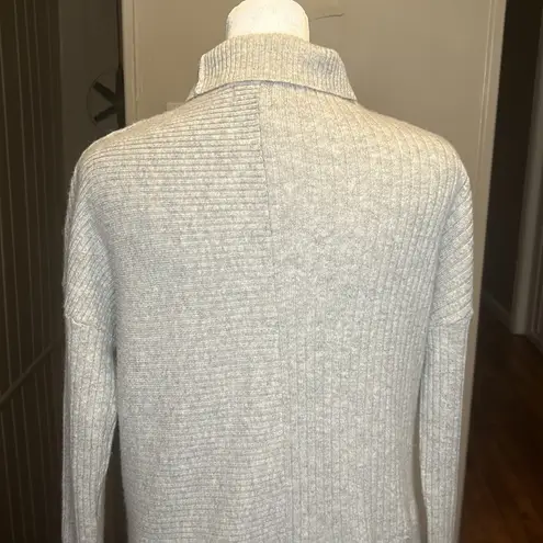 Summersalt The Luxe Cashmere Blend Funnel Neck Mix Stitch Sweater New Grey XS