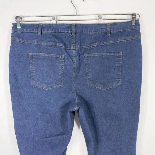 Woman Within Woman Within Plus Size 24W Jeans Dark Blue Straight Leg High Rise Stretch 1210