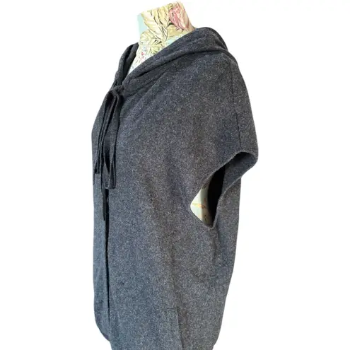 Robbi & Nikki Wool Cashmere Hooded Tunic Sweater Dress Gray Slouchy Poncho M/L Size M