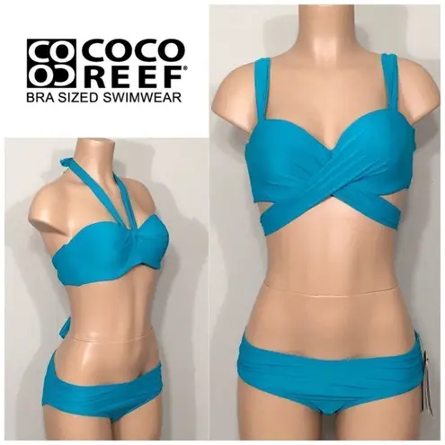 Coco reef bra sized Teal bikini set. 36/38DD-XL