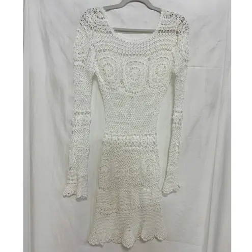 Crochet Knit Long Sleeve V