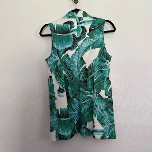 OVI NWT Green Leaf Tropical Vest Pantsuit Set Small