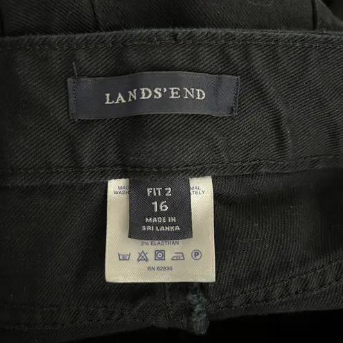 Lands End Jeans Womens 16 Black Fit 2 Skinny Everyday Basic Neutral Minimalist