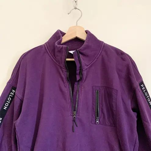 Peloton Purple Half Zip Long Sleeves Sports Athletic Sweatshirt Medium