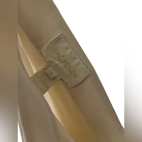 Zac Posen Cream One Shoulder Sheath Cocktail Dress Size 2