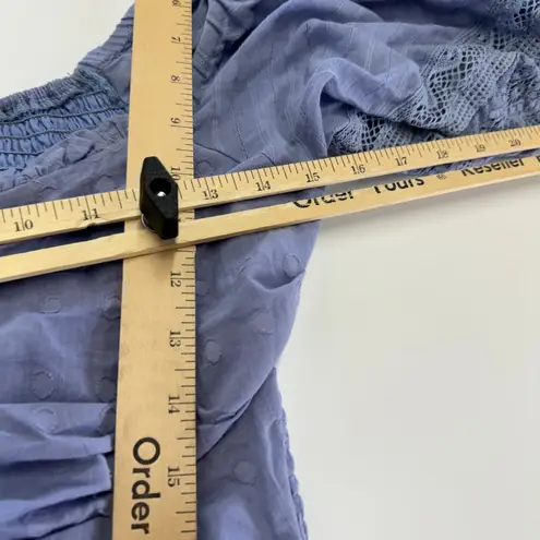 Heartloom Top Womens Small Blue Purple Puff Sleeve Jess Polka Dot Cotton Revolve