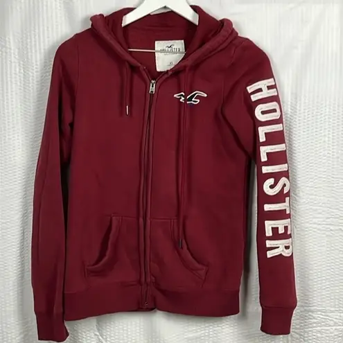 Hollister  Women’s Sweatshirt Maroon with LOGO Hoodie Long Sleeves Sz XS