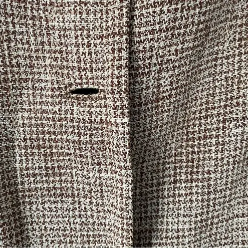 Marni Milano Linen Wool Blend Crop Blazer Jacket Brown Cream size 42 Large