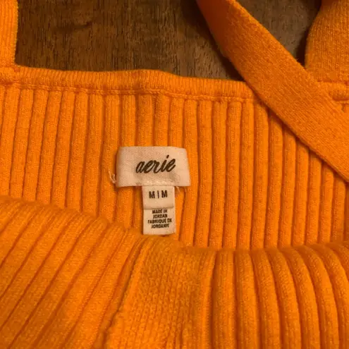 Aerie  Button Front Sweater Tank Top Women’s Medium Orange - Image 3