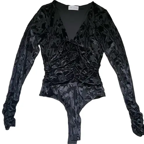 Lost + Wander Black Velvet Bodysuit NWOT