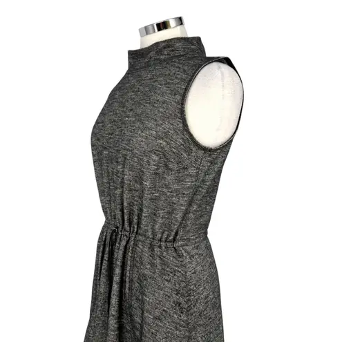 W By Worth Heather Gray Sleeveless Knit Dress Mock Neck Toggle Waist Size 8