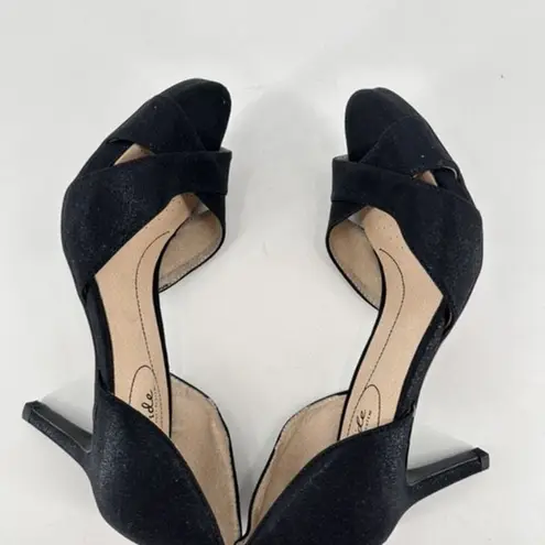 Life Stride Women'sâBlack Peep Toe Mykonos Dâorsay Sandal Heelsâ Size 7.5