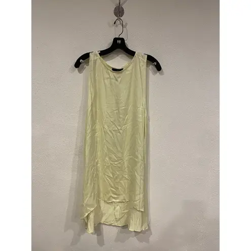 KENT Woman Dress Womens Medium Yellow Organic Silk Tunic Sleeveless Side Slits