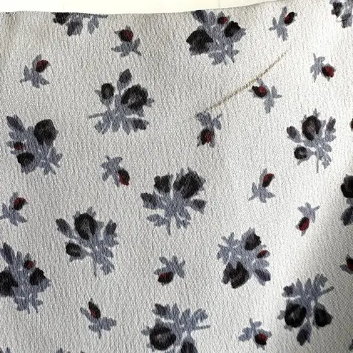 Lulus Sunny Hillside Ivory Floral Print Skater Dress Mini Square Neck White S