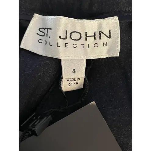 St. John NWT Collection Wool Wide Leg Trouser Pants Size 4 Dark Midnight $520 - Image 5