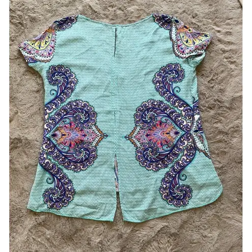 Renee C. Made in U.S.A Stitch Fix Sleeveless Blouse SIZE S Color Cyan Purple