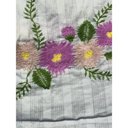 Matilda Jane Women's White Floral Embroidered Short Sleeve cotton blouse XXL