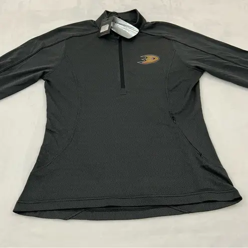 Levelwear Anaheim Ducks NHL Black Pacer Team Script Half Zip Jacket Womens M Size M