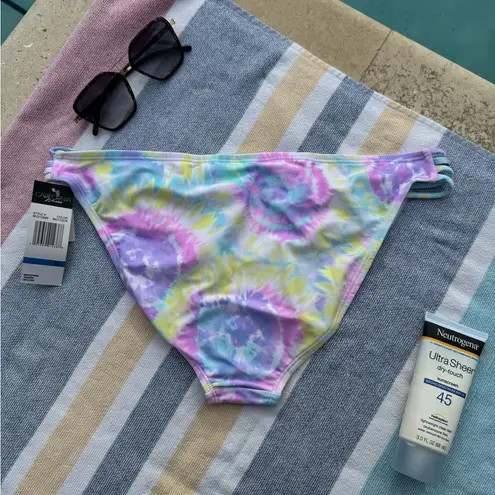 California Waves *NWT, Women's, Yellow Tie Dye Stretch, Hipster Swimsuit Bottom, Size XL