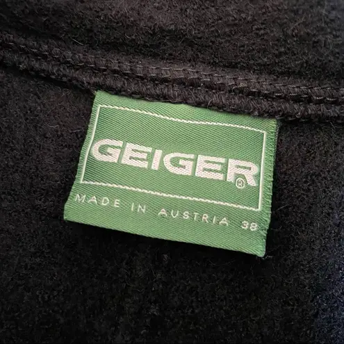 Geiger Classic Walk Smiley Boiled Wool Button Front Jacket Coat 38 8 M Black