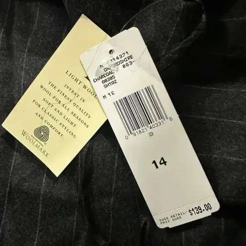 Ralph Lauren Lauren  | Grey Wool Pinstripe Classic Pencil Skirt Size 14 NWT