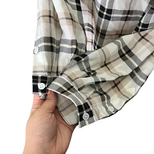 Equipment Womens Long Sleeve Silk Button Up Shirt Slim Signature Plaid Sz Small