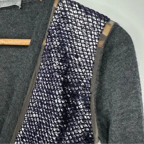 REED KRAKOFF Spangles Cashmere Cardigan Sweater Size XS Gray