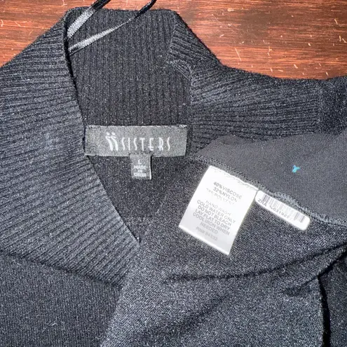 Two Sisters Black Mock Neck Sweater Dress