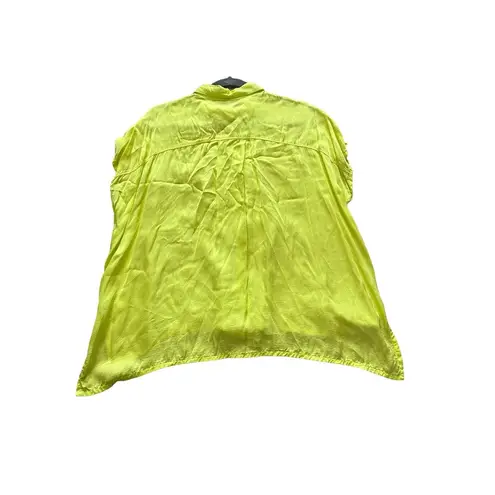 Young Fabulous and Broke  Women's Small Silky Lime Green Button Up Blouse