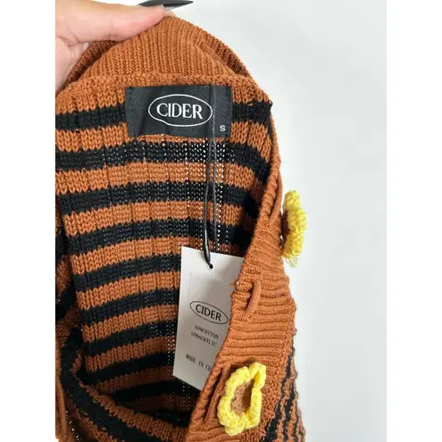 Cider Crochet Knit Floral Striped Mini Skirt S