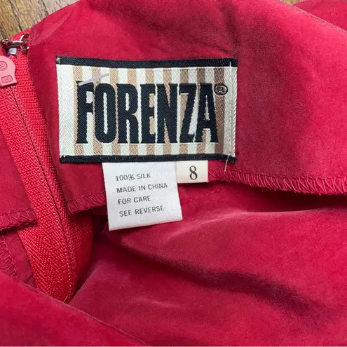 Forenza Vintage 100% Silk Red Dress | Classic 90s Cocktail Party Look