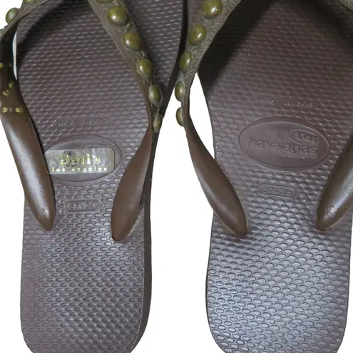 Havaianas Havianas Flip Flops Womens 6 Brown Sandals, Slip-On Shoes, Beach