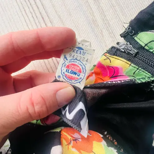 NIKI Vintage 80s Floral Strapless Retro Short Prom Dress Multiple Size M