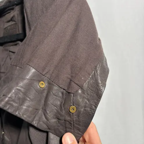 Vintage Allsaints Kaito Brown Leather Jacket Y2K 2000s Retro Designer US 2 SEE