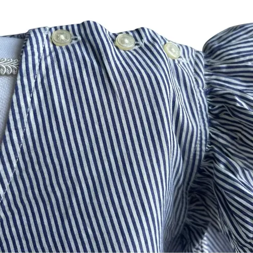 Free Assembly Blue Ruffled Relaxed Blouse Size L