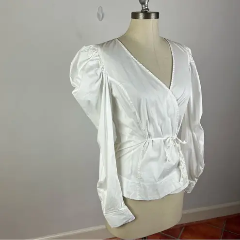 Jason Wu  White Wrap Poplin Top
