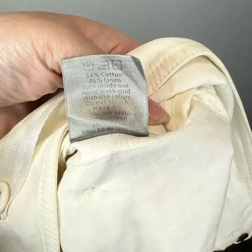 L.A.M.B. Gwen Stefani White Linen Tie Ankle Pants Size 8