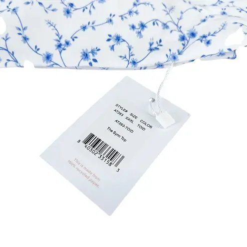 ANDIE Swim The Symi Bikini Top Blue Ditsy Bloom Size XXXL, NEW WITH TAG