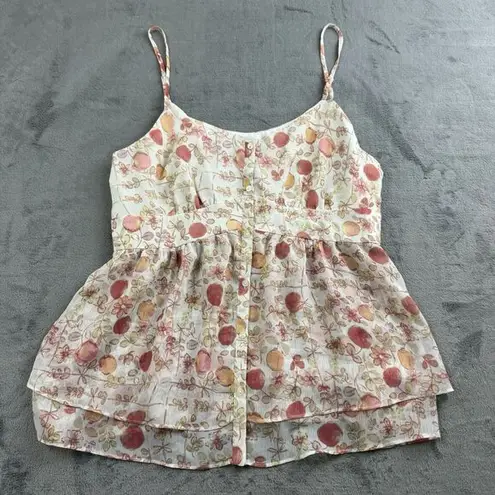 LC Lauren Conrad Lauren Conrad Womens Tank Size M Peaches Fruit Milk Maid Retro Baby Doll NEW