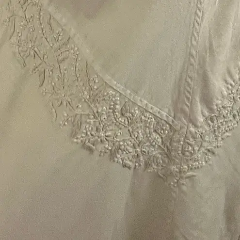 Serengeti Tan Linen Blend Embroidered Lagenlook Sleeveless Dress S Tan