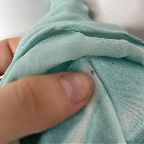 ESCADA SPORT Jacket Womens Large Athleisure Tie Dye Lightweight Silk Hooded Luxe Blue